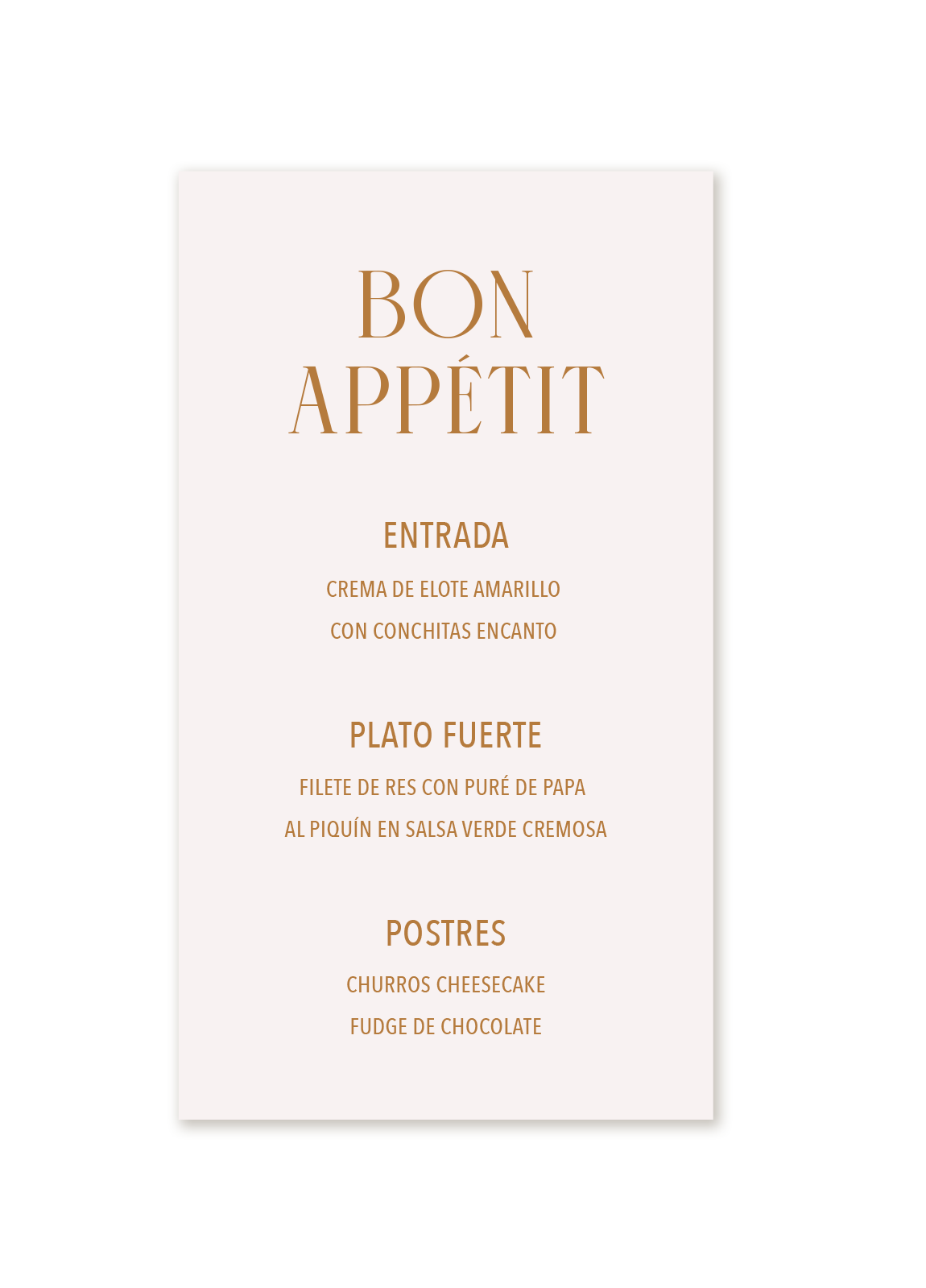 The Signature Table - Menú impreso