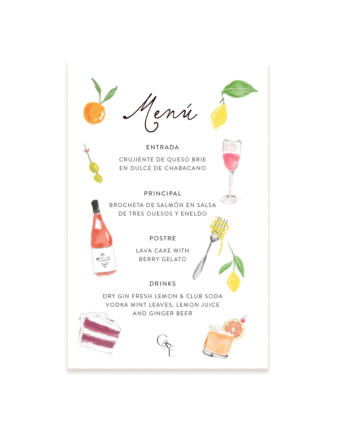 Summer Table - Menú impreso